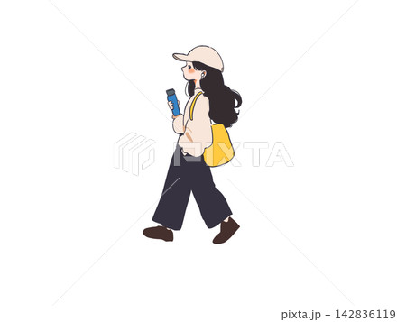 散歩している女性 散歩している女性 142836119