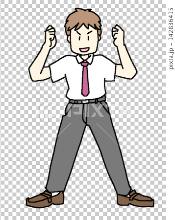 一名男學生擺出勝利姿勢。 一名男學生擺出勝利姿勢。 142836415