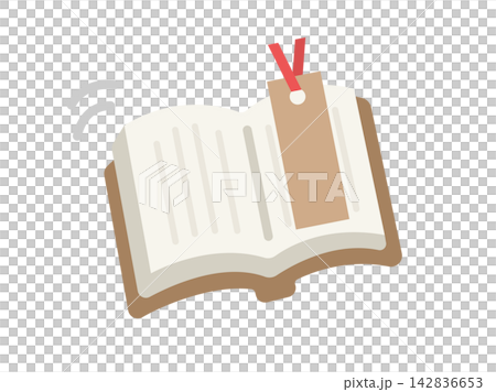 一張書本圖示的插圖,圖示內含書籤。 一張書本圖示的插圖,圖示內含書籤。 142836653