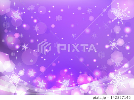 雪の結晶の可愛いクリスマスの背景パープル 雪の結晶の可愛いクリスマスの背景パープル 142837146