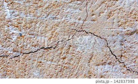Weathered Concrete Wall with Structural Crack Weathered Concrete Wall with Structural Crack 142837398