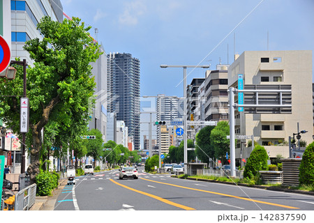 《愛知県》名古屋都市風景 千種区池下のマンションが建ち並ぶ街並み 《愛知県》名古屋都市風景 千種区池下のマンションが建ち並ぶ街並み 142837590
