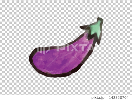 Cute hand-drawn eggplant illustration 142838704