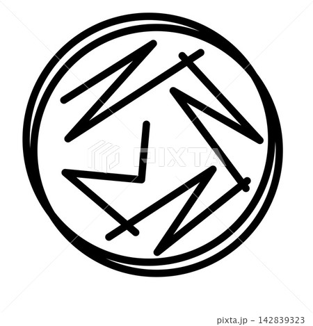 Quadrant Streak Icon for Bacterial Isolation on Agar Plate	 142839323