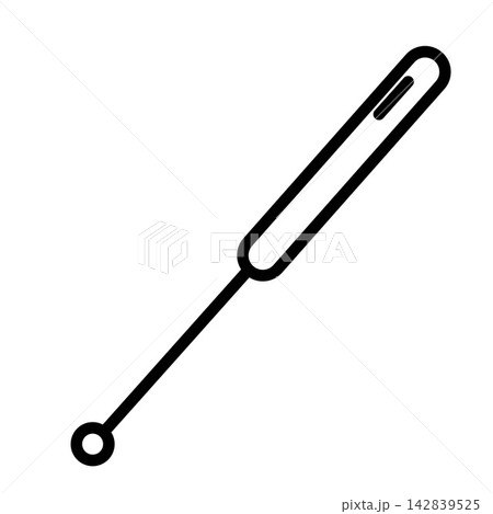 Simple black line icon of an inoculating loop used to transfer microorganisms and bacterial cultures during sterile laboratory inoculation and microbiological culture procedures. Simple black line icon of an inoculating loop used to transfer microorganisms and bacterial cultures during sterile laboratory inoculation and microbiological culture procedures. 142839525