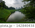 Hanzo-bori Moat and Green Embankments in Tokyo 142840438