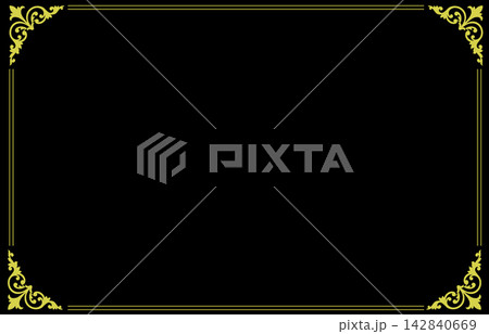 Black background layout template with vintage golden ornate corner border frame for certificate diploma luxury invitation design Black background layout template with vintage golden ornate corner border frame for certificate diploma luxury invitation design 142840669