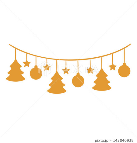 Flat christmas garland ornament vector illustration element 142840939