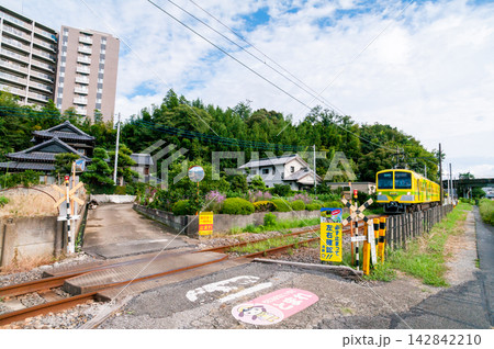 【流山線】第4種踏切のある沿線を走行する電車 【流山線】第4種踏切のある沿線を走行する電車 142842210