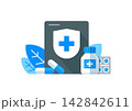 Medical insurance,medicine products, hospital services,shield and cross 142842611