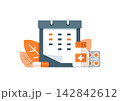 Annual medical exam,medication course,calendar period 142842612