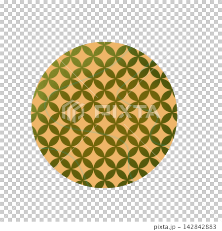 Round material illustration with a Shippo pattern Round material illustration with a Shippo pattern 142842883