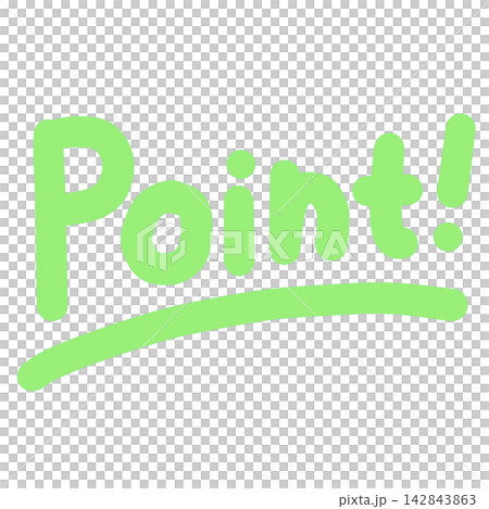 A hand-drawn style illustration of the word "POINT!" in light green. A hand-drawn style illustration of the word "POINT!" in light green. 142843863