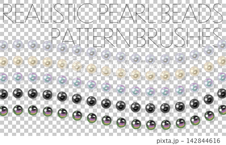 A vector brush set featuring realistic pearl patterns. A vector brush set featuring realistic pearl patterns. 142844616