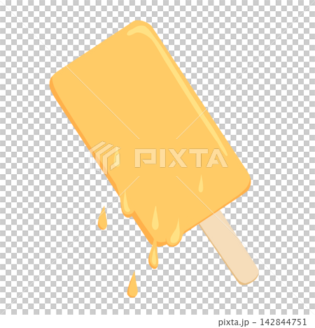 オレンジ色のアイスキャンディーのイラスト オレンジ色のアイスキャンディーのイラスト 142844751