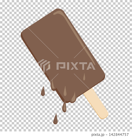 茶色のアイスキャンディーのイラスト 142844757