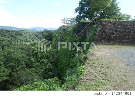 荒城の月に思いをはせて眺める岡城址の石垣 荒城の月に思いをはせて眺める岡城址の石垣 142844991
