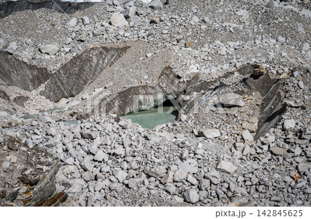 Scenery view of freshwater pool appears becaused of Khumbu glacier melting. Climate change is causing the highest glacier on Mount Everest to melt at a rapid pace. Scenery view of freshwater pool appears becaused of Khumbu glacier melting. Climate change is causing the highest glacier on Mount Everest to melt at a rapid pace. 142845625