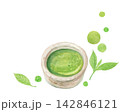水彩絵の具で描いた抹茶のイメージ 142846121
