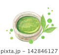 水彩絵の具で描いた抹茶のイメージ 142846127