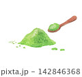 水彩絵の具で描いた抹茶の粉末イメージ 142846368