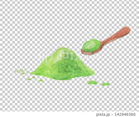 Image of matcha powder painted with watercolors 142846368