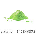 水彩絵の具で描いた抹茶の粉末イメージ 142846372