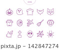 ハロウィン　アイコン ピクトグラム　ベクター イラスト　セット 142847274