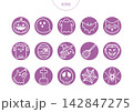 ハロウィン　アイコン ピクトグラム　ベクター イラスト　セット 142847275