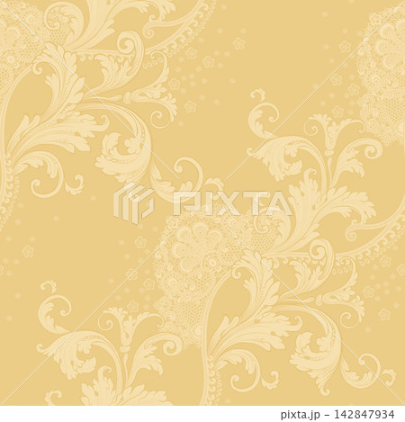 Ornate Mixed Style Floral and Butterfly Seamless Pattern Set for Textile Art 142847934