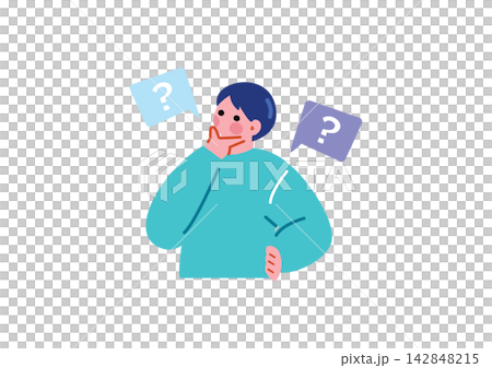考え事をする男性のイラスト 考え事をする男性のイラスト 142848215