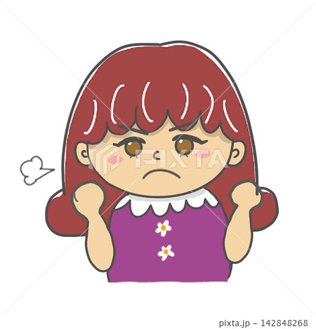 やる気をだ出している女性のイラスト やる気をだ出している女性のイラスト 142848268