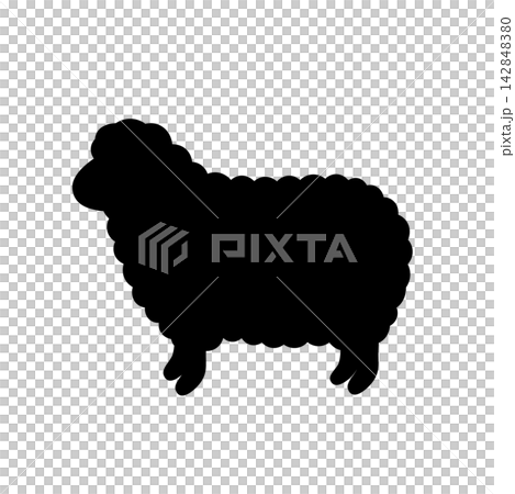 New Year's card 2027: Sheep silhouette illustration - New Year's card material New Year's card 2027: Sheep silhouette illustration - New Year's card material 142848380