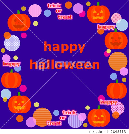 ハッピーハロウィーン　happy halloween　ジャック・オー・ランタン　かぼちゃ 142848518