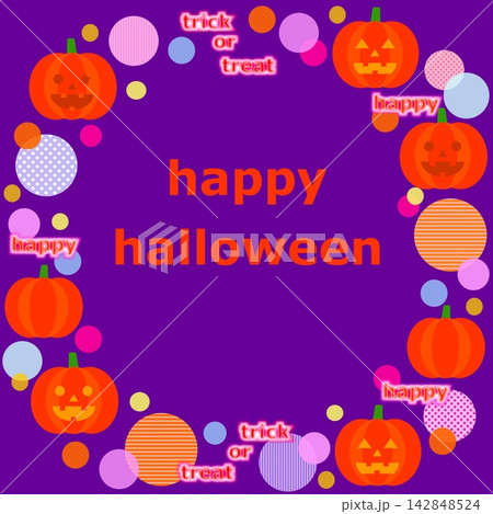 ハッピーハロウィーン　happy halloween　ジャック・オー・ランタン　かぼちゃ 142848524