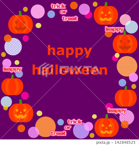 ハッピーハロウィーン　happy halloween　ジャック・オー・ランタン　かぼちゃ 142848525