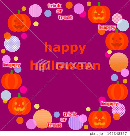 ハッピーハロウィーン　happy halloween　ジャック・オー・ランタン　かぼちゃ 142848527