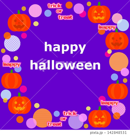 ハッピーハロウィーン　happy halloween　ジャック・オー・ランタン　かぼちゃ 142848531