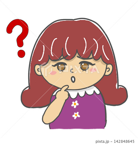 分からない女性のイラスト 分からない女性のイラスト 142848645