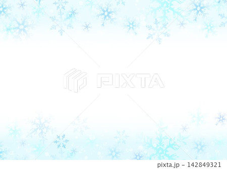 水彩柄の雪の結晶 水彩柄の雪の結晶 142849321