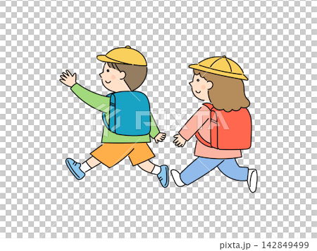 一名小學生背著書包行走的背影。 一名小學生背著書包行走的背影。 142849499