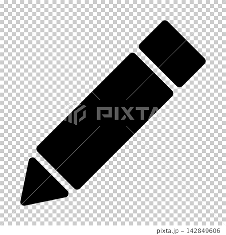 鉛筆圖標，簡潔，黑白，文具，書寫，向量圖 142849606