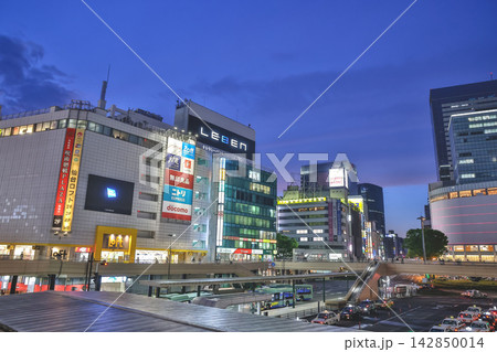 Japan April 29 2026 Sendai downtown skyline with illuminated buildings 142850014
