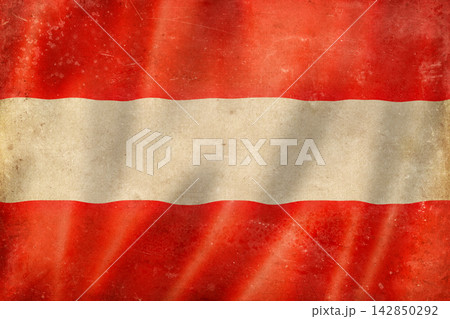 Old vintage flag of Austria, worn and stained 142850292