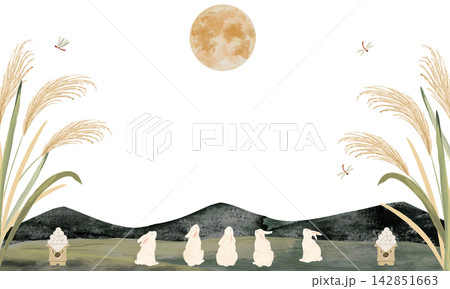 十五夜の兎たちの秋の風景 142851663