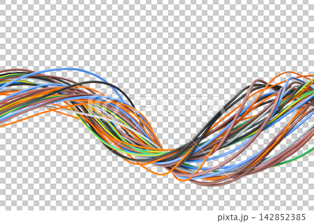 A tangle of colorful wires A tangle of colorful wires 142852385