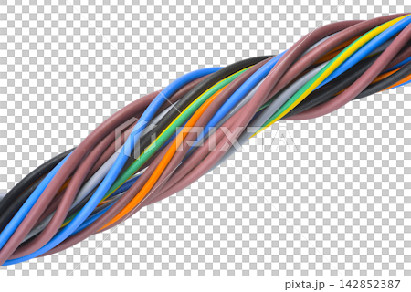 A tangle of colorful wires A tangle of colorful wires 142852387
