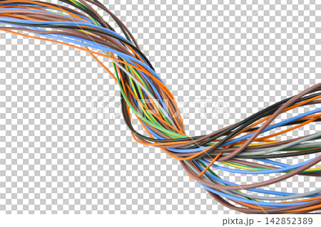 A tangle of colorful wires A tangle of colorful wires 142852389