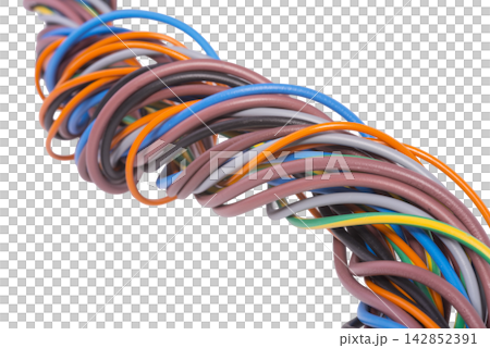 A tangle of colorful wires A tangle of colorful wires 142852391