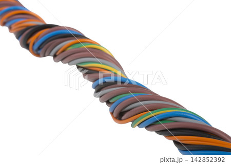 A tangle of colorful wires A tangle of colorful wires 142852392